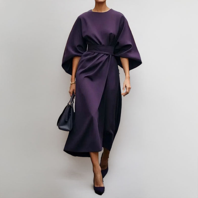 Aria – Dames Lange Maxi Jurk met Vleermuismouwen