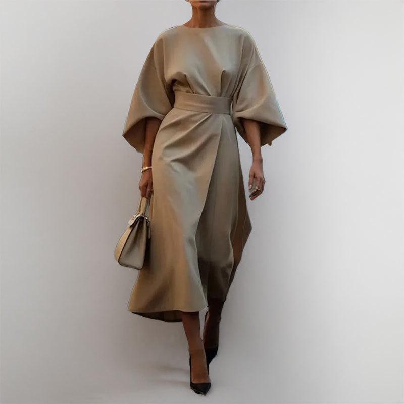 Aria – Dames Lange Maxi Jurk met Vleermuismouwen