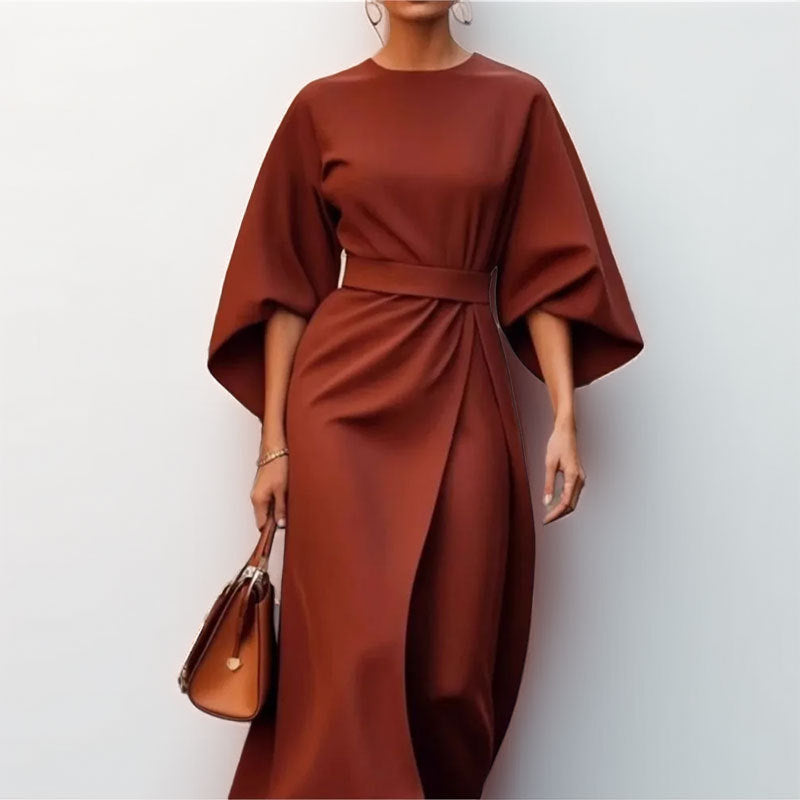 Aria – Dames Lange Maxi Jurk met Vleermuismouwen