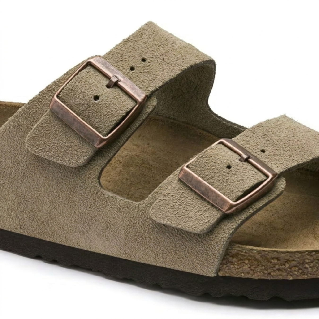 Arizona | Taupe Suède – Casual Sandalen met Zachte Anatomische Voetbed - Image 1