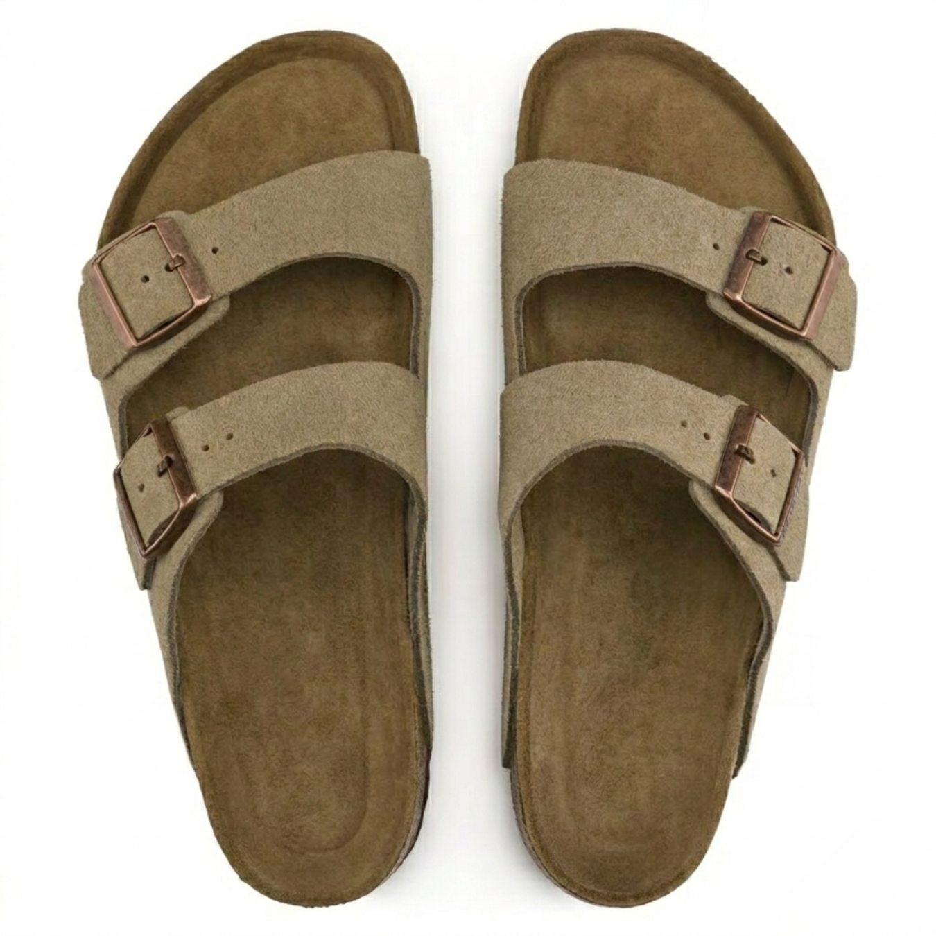 Arizona | Taupe Suède – Casual Sandalen met Zachte Anatomische Voetbed - Image 1