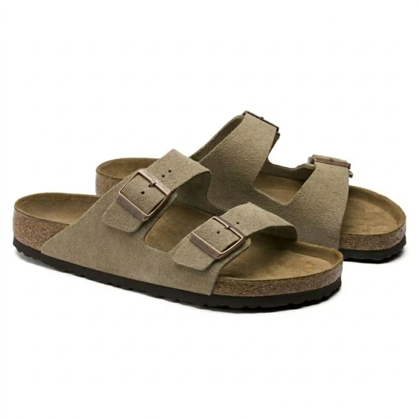 Arizona | Taupe Suède – Casual Sandalen met Zachte Anatomische Voetbed - Image 2