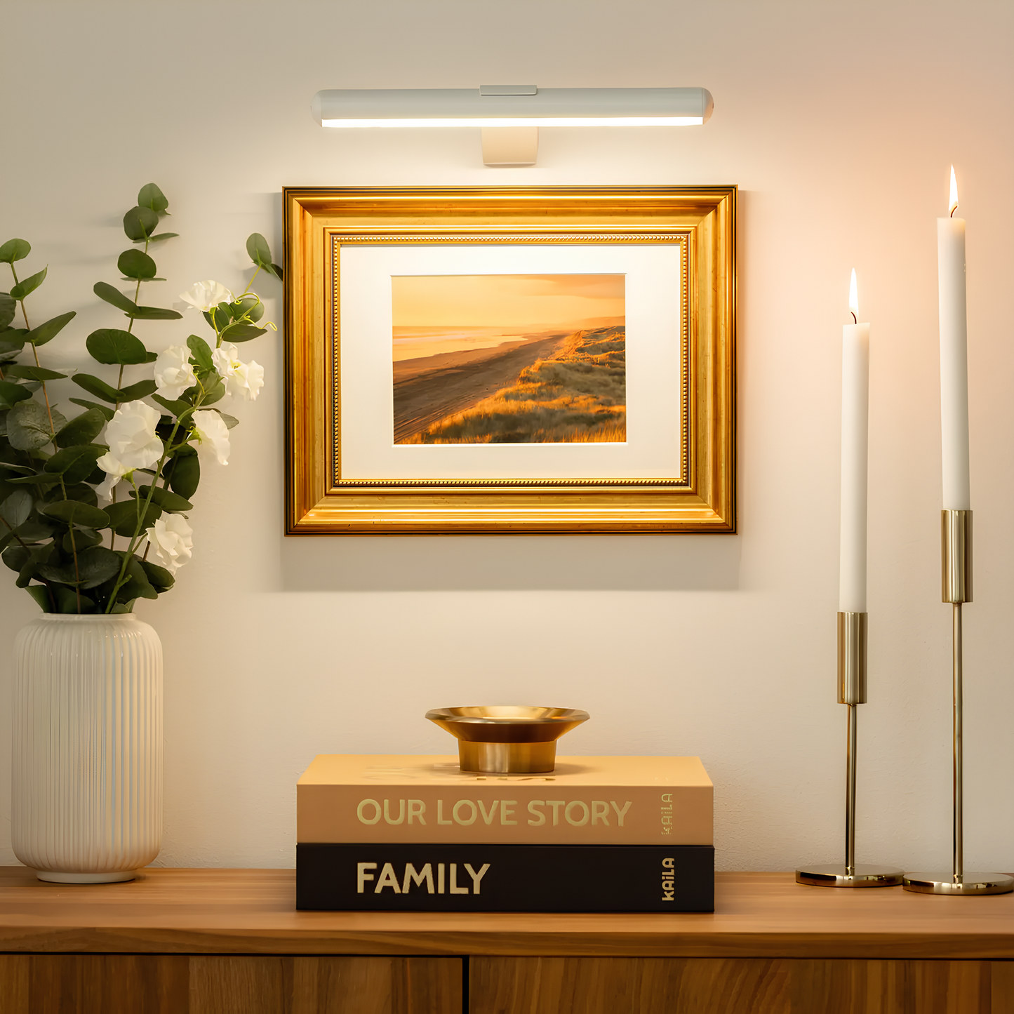 ArtGlow Draadloze LED Verlichting voor Schilderijen – Oplaadbare Wandlamp met Afstandsbediening, Dimbare Verlichting