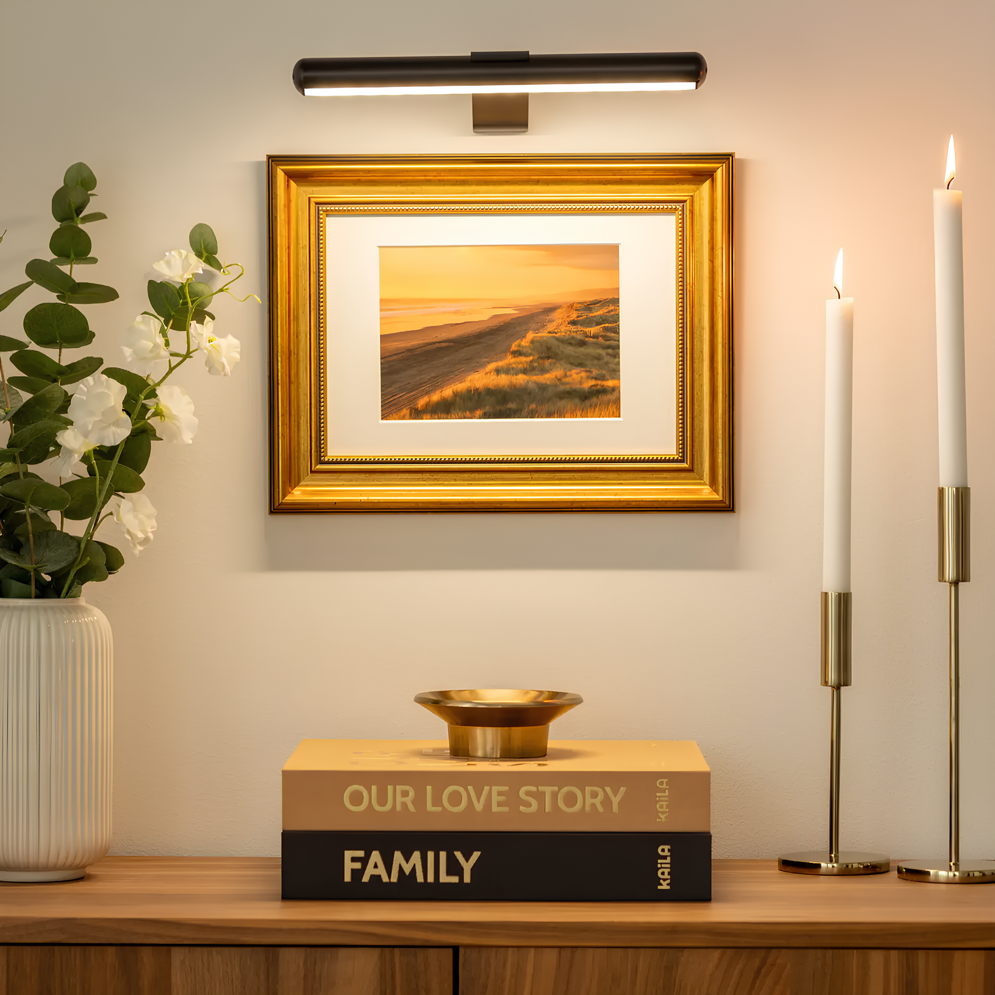 ArtGlow Draadloze LED Verlichting voor Schilderijen – Oplaadbare Wandlamp met Afstandsbediening, Dimbare Verlichting
