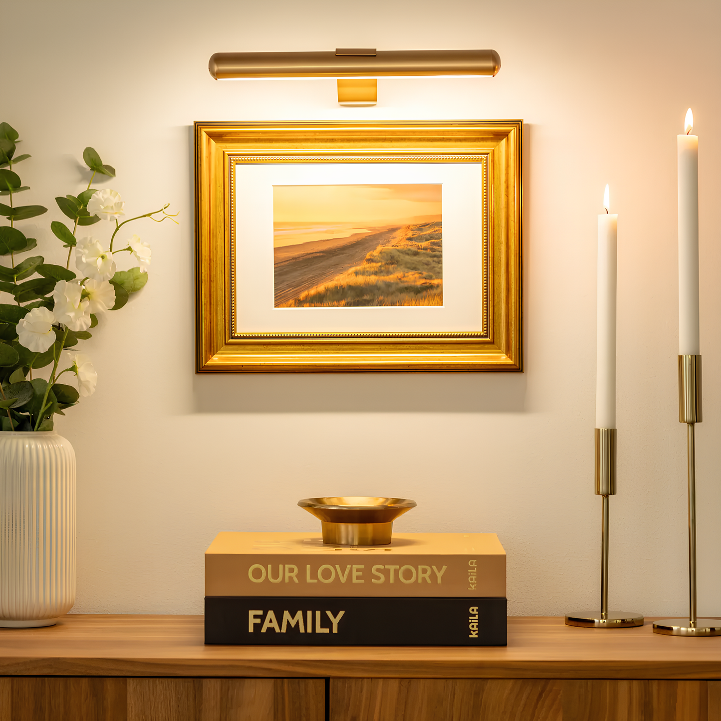 ArtGlow Draadloze LED Verlichting voor Schilderijen – Oplaadbare Wandlamp met Afstandsbediening, Dimbare Verlichting