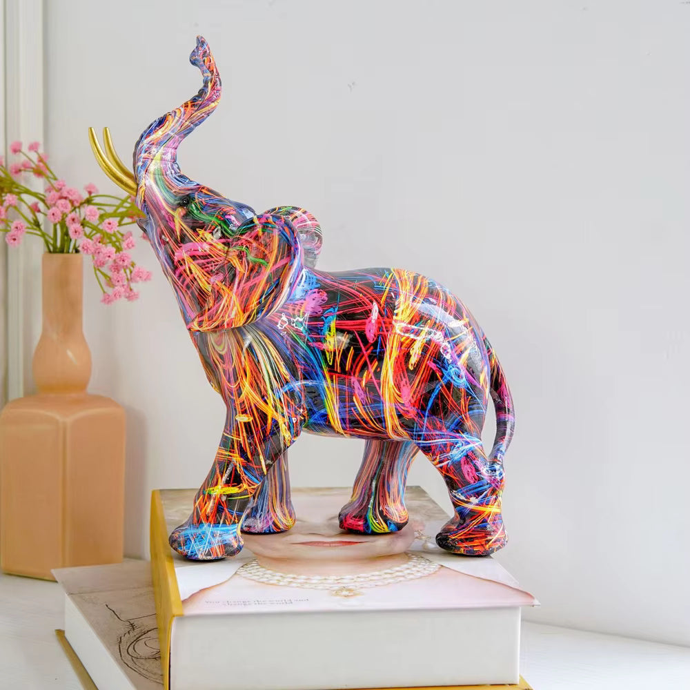 Artistieke Olifant Graffiti Beeldje