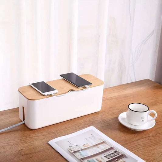 Bamboe Kabel Organizer Box