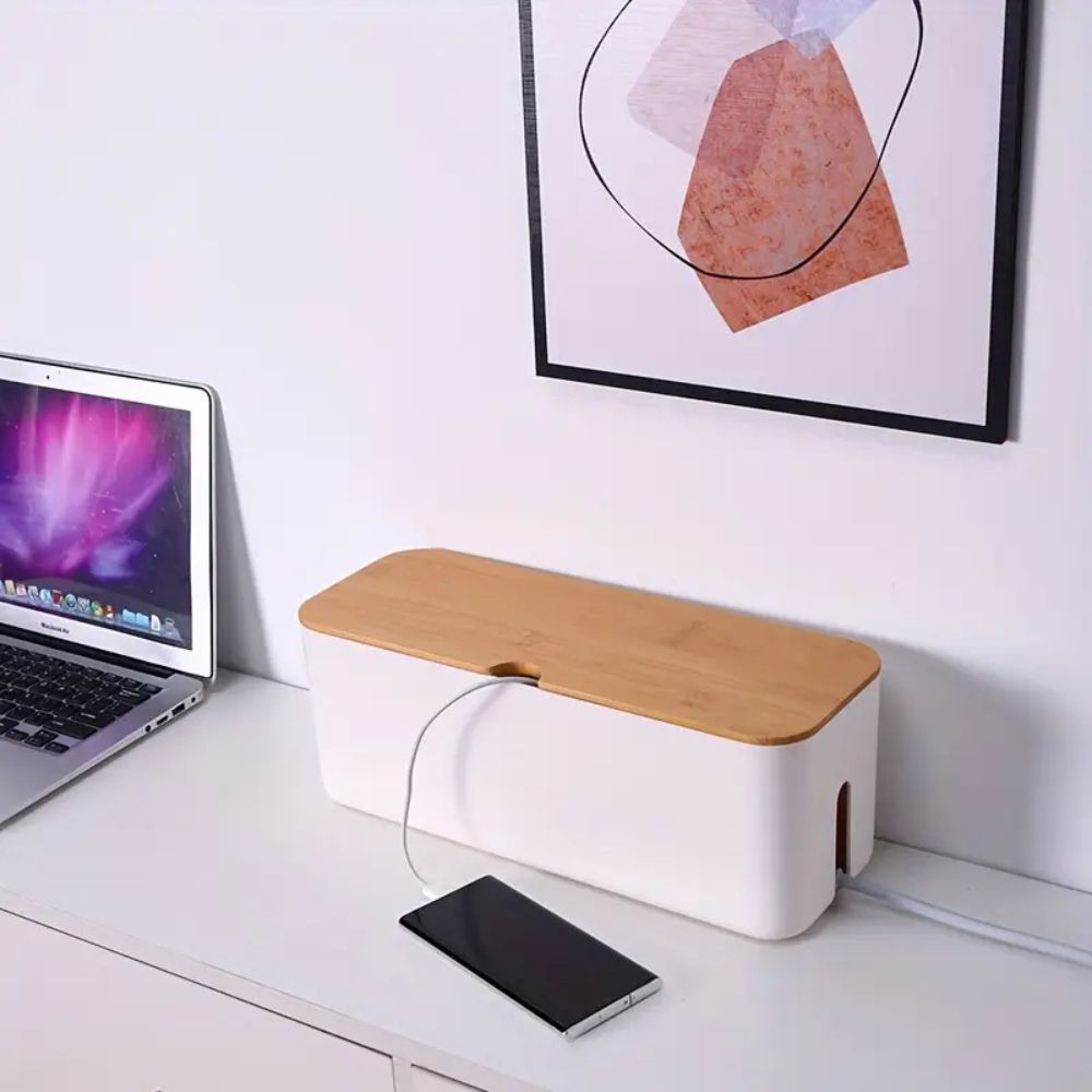 Bamboe Kabel Organizer Box