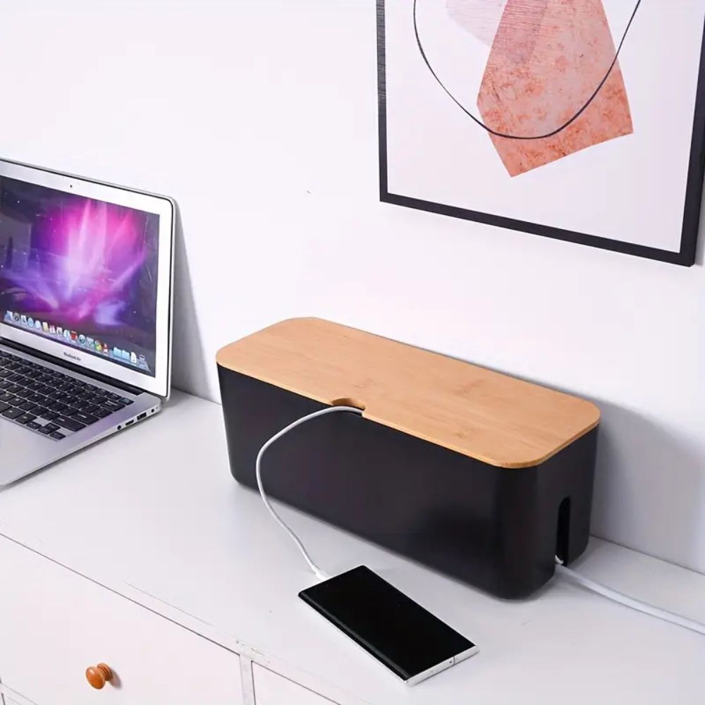 Bamboe Kabel Organizer Box