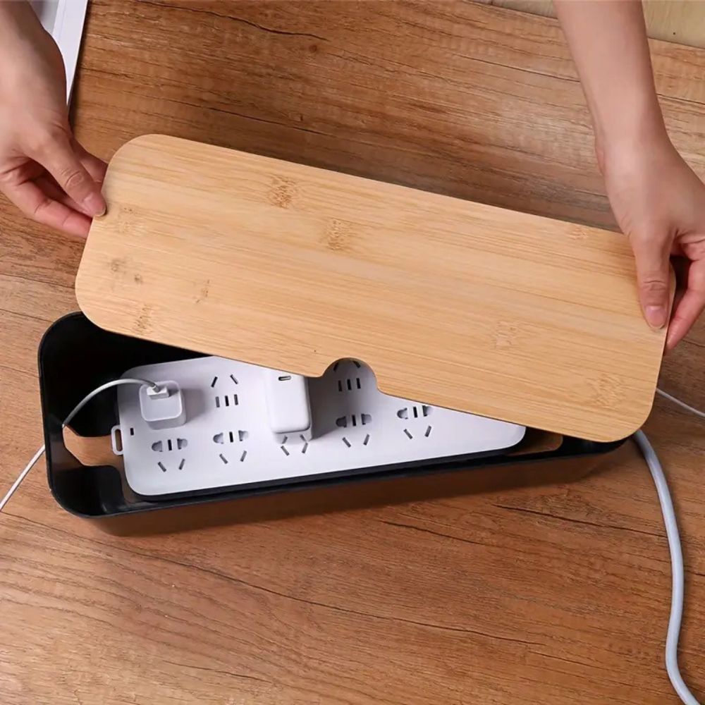 Bamboe Kabel Organizer Box