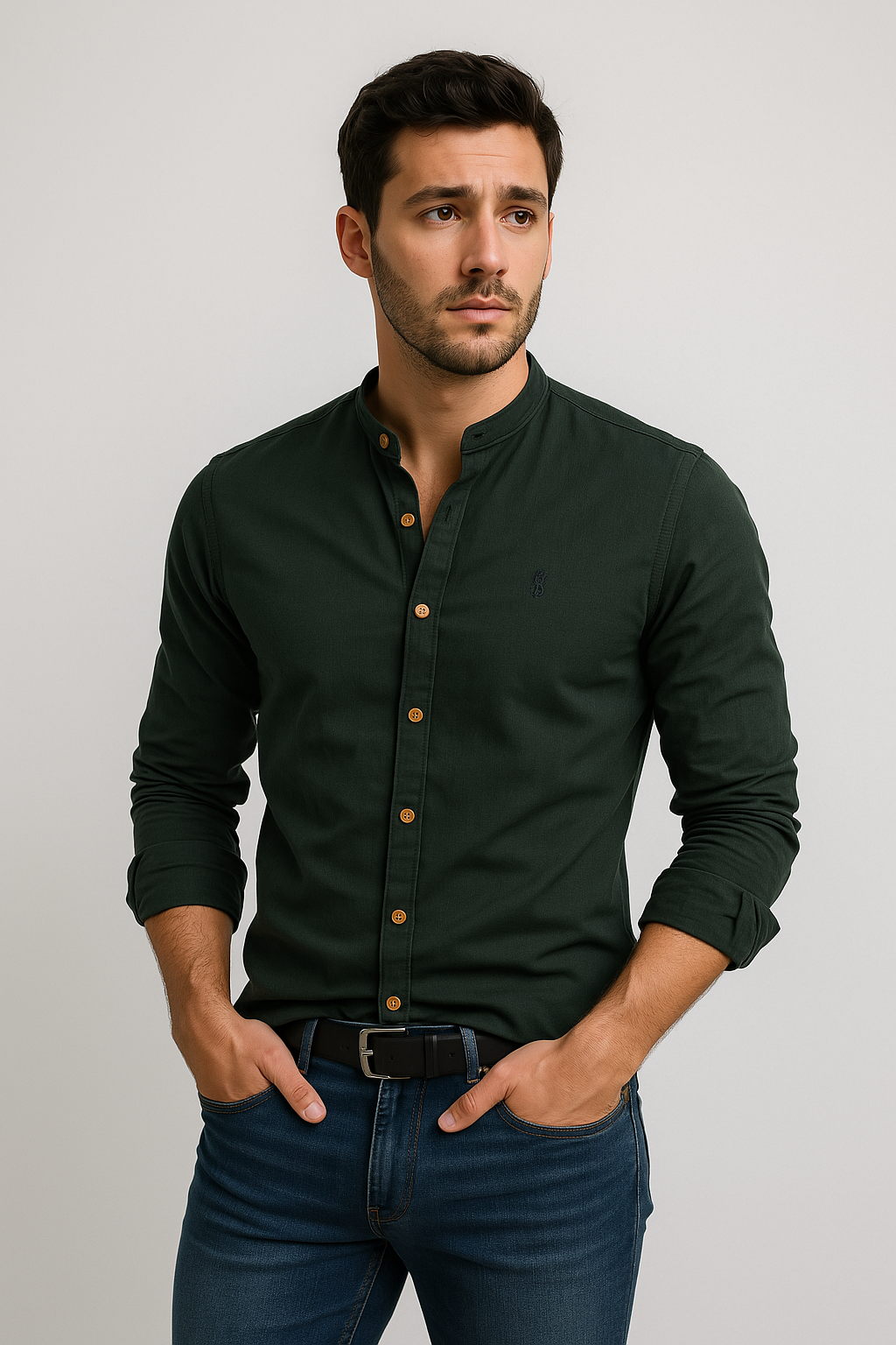 Bartosz - Heren overhemd met lange mouwen | Klassiek katoenen overhemd voor de herfst, beschikbaar in verschillende kleuren