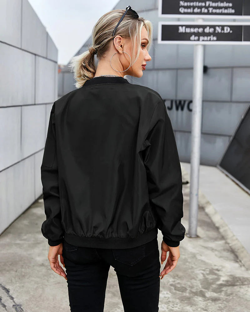 Bomberjack voor dames – Klassiek design, lange mouwen en stijlvolle afwerking