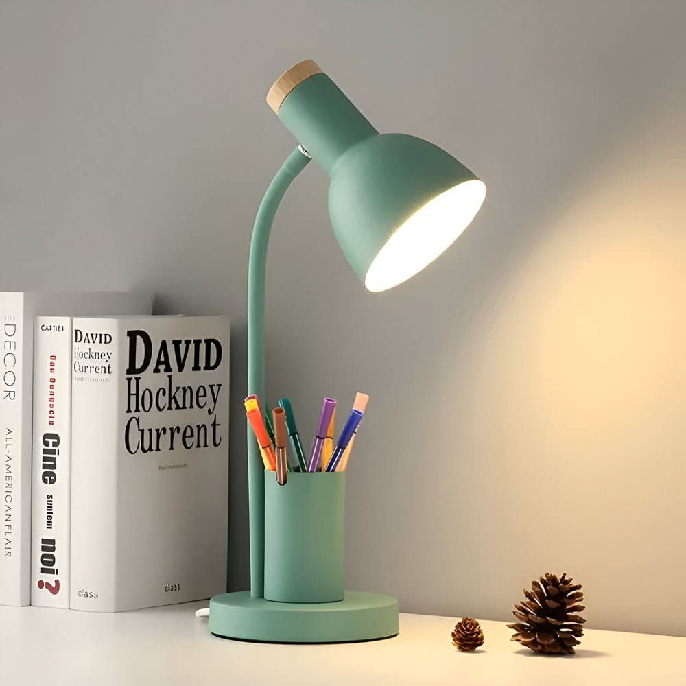 BRIGHTHOLD – Moderne LED Bureau Lamp met Pennenhouder voor Bureau & Thuis