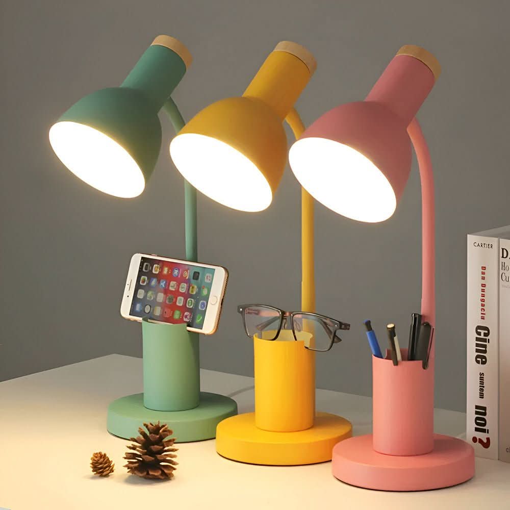 BRIGHTHOLD – Moderne LED Bureau Lamp met Pennenhouder voor Bureau & Thuis