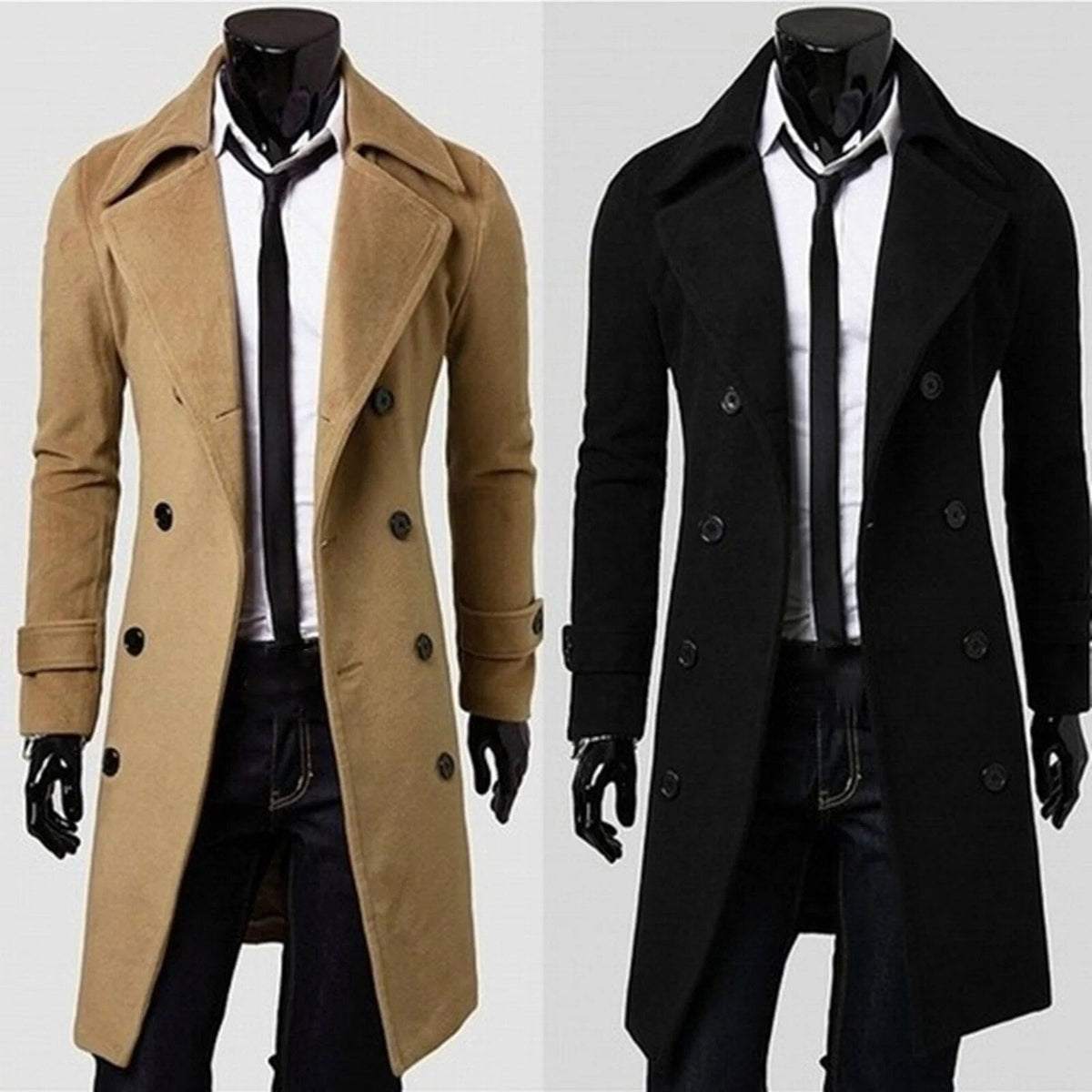 Britse stijl trenchcoat | Winddichte double-breasted jas
