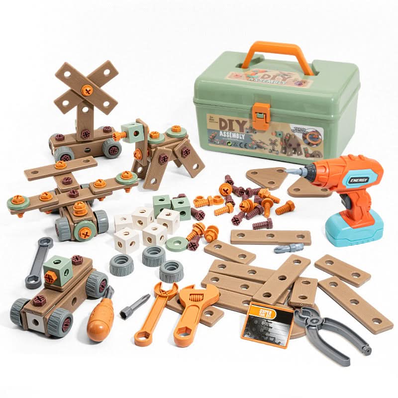 BUILDMASTER – 100-delige gereedschapsset voor creatieve kinderen van 3 jaar en ouder
