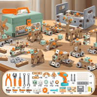 BUILDMASTER – 100-delige gereedschapsset voor creatieve kinderen van 3 jaar en ouder