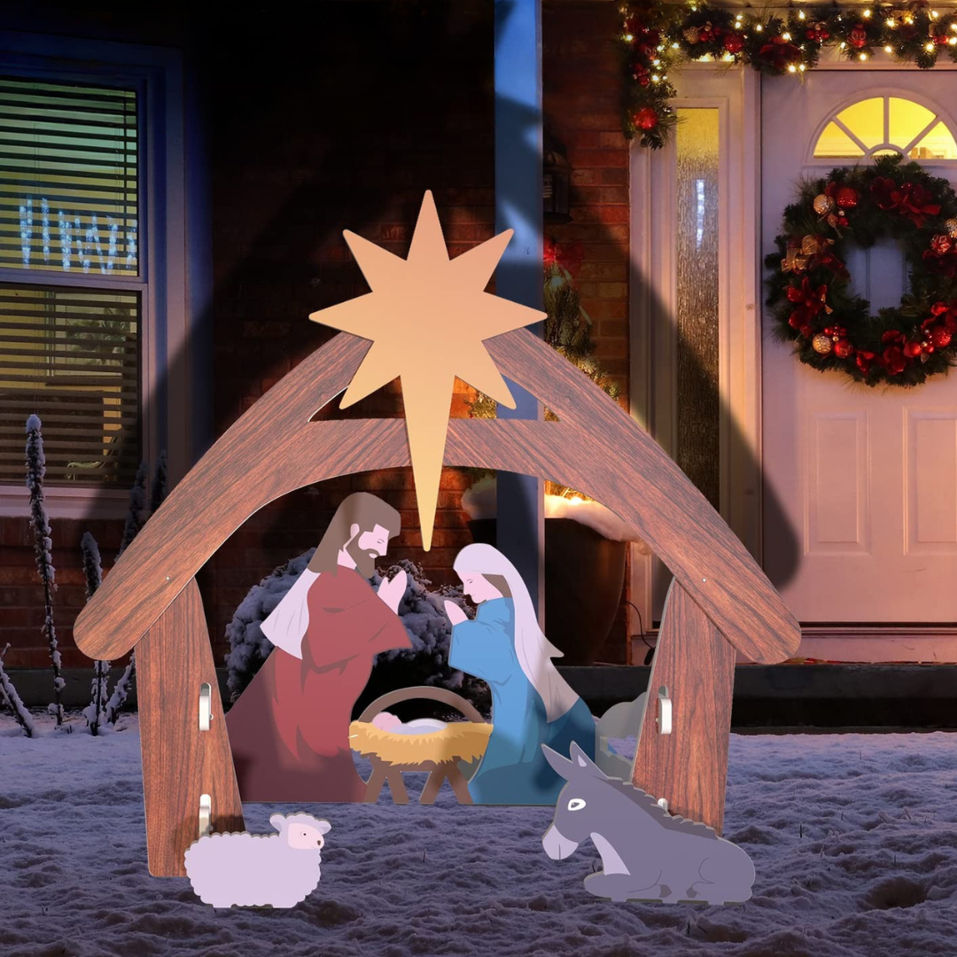 Buiten Kerst Kribbe Display