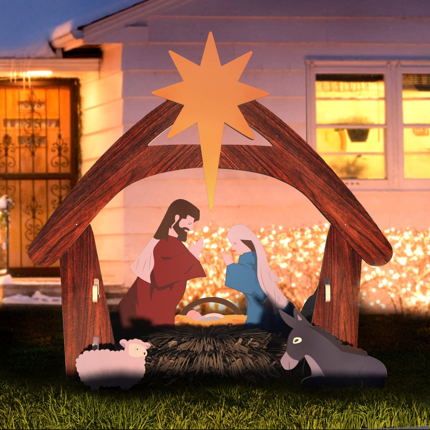 Buiten Kerst Kribbe Display