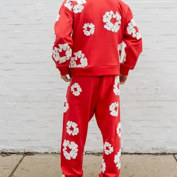 Caleb Hoodie Set en Wijde Bloemenbroek