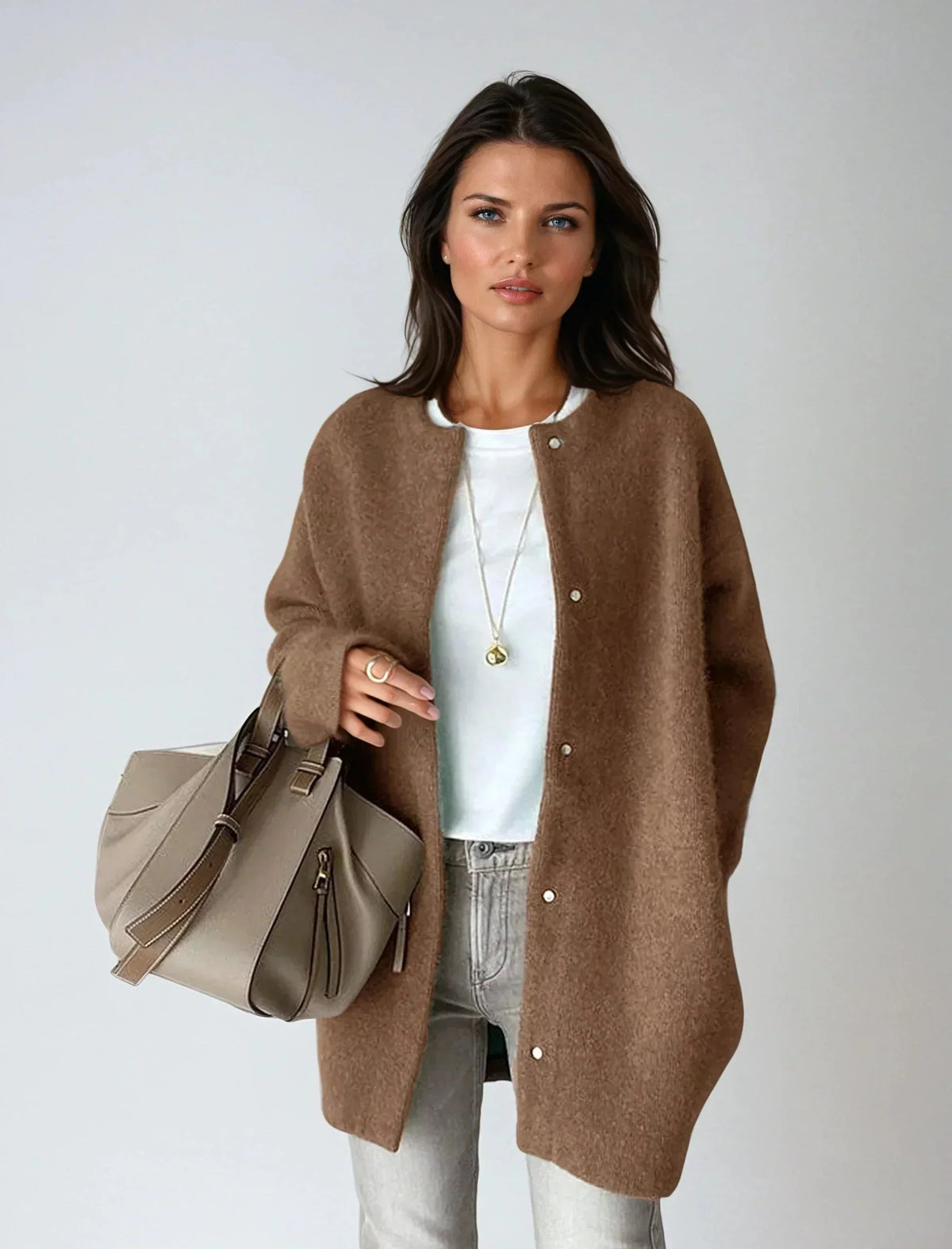 Cardigan van wolmix met knoopsluiting