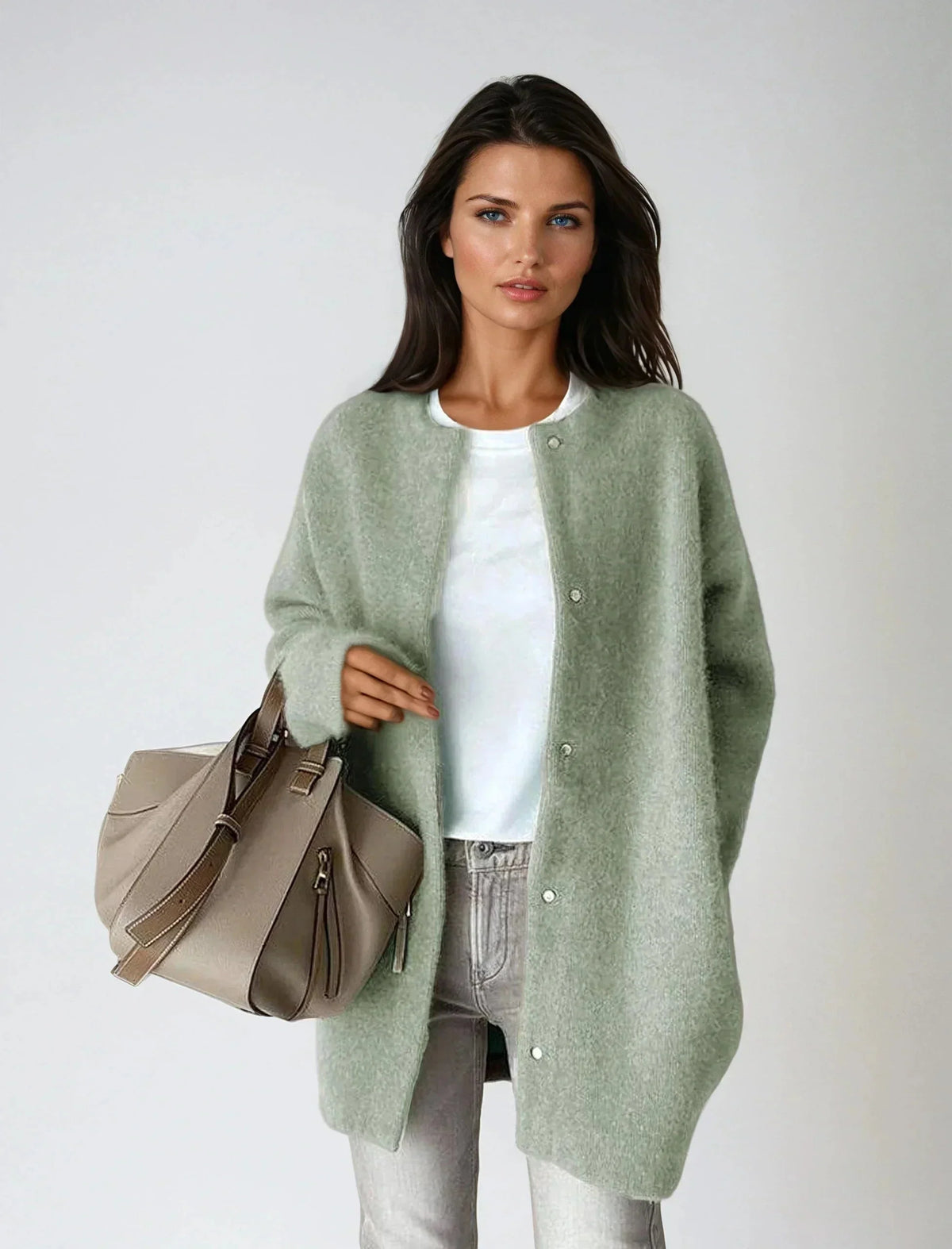 Cardigan van wolmix met knoopsluiting