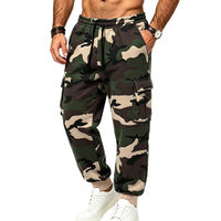 Cargo joggingsbroek voor heren met elastische tailleband, meerdere zakken en sportieve pasvorm
