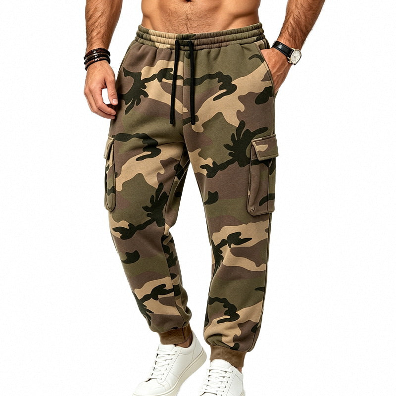 Cargo joggingsbroek voor heren met elastische tailleband, meerdere zakken en sportieve pasvorm