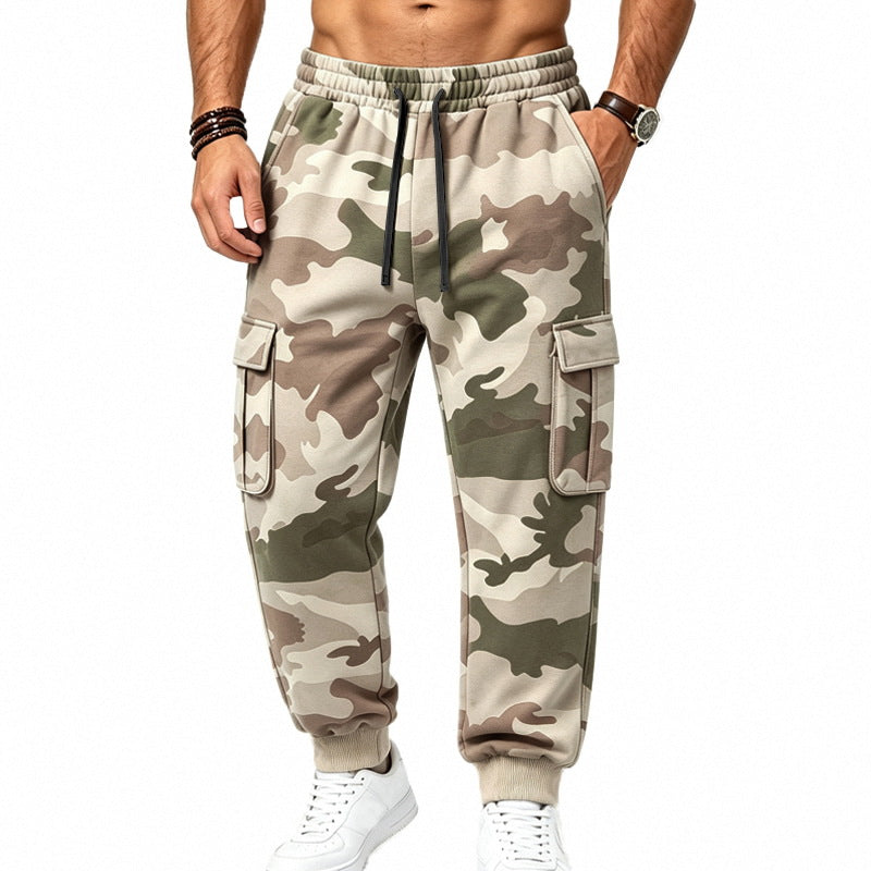 Cargo joggingsbroek voor heren met elastische tailleband, meerdere zakken en sportieve pasvorm