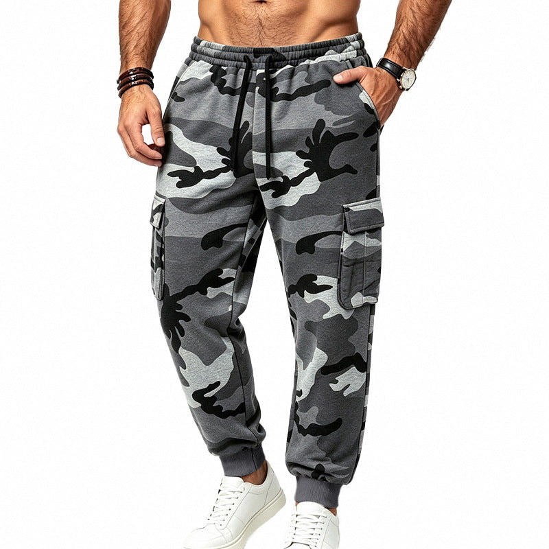 Cargo joggingsbroek voor heren met elastische tailleband, meerdere zakken en sportieve pasvorm