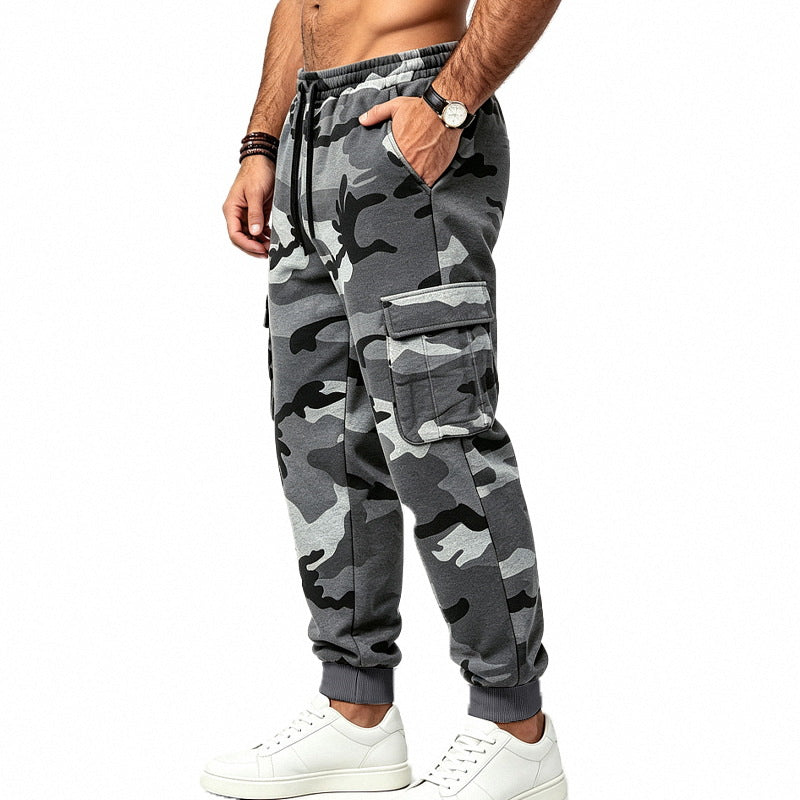 Cargo joggingsbroek voor heren met elastische tailleband, meerdere zakken en sportieve pasvorm