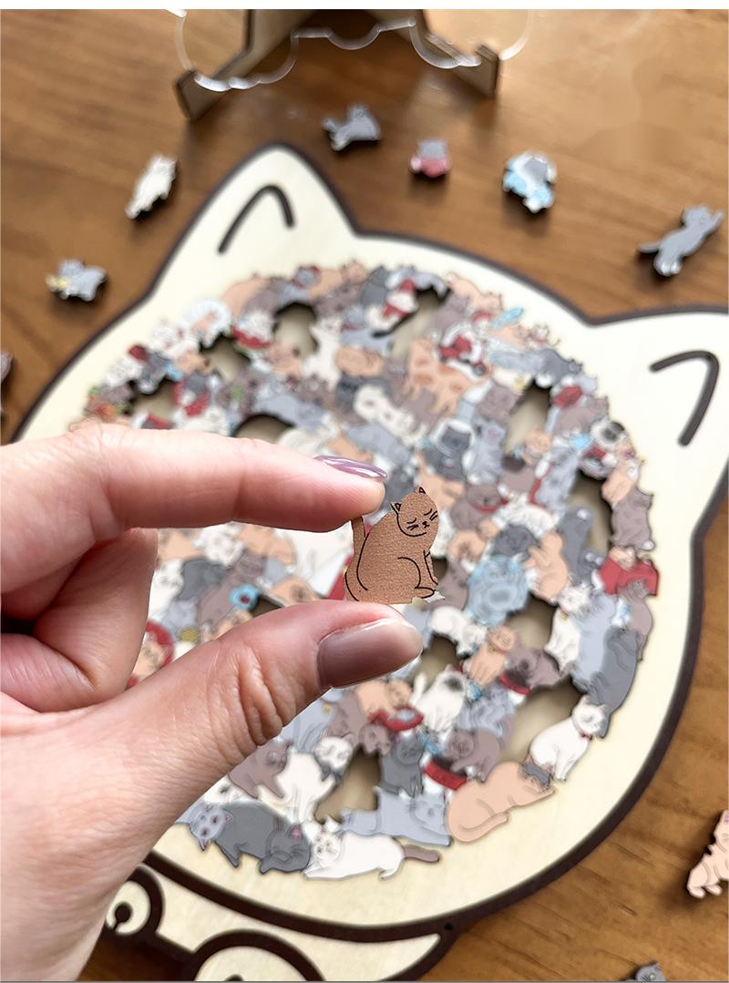 Cat Serenity Puzzle™ — Ontspan Direct met Elke Tevreden Klik en Gezellige Katvorm