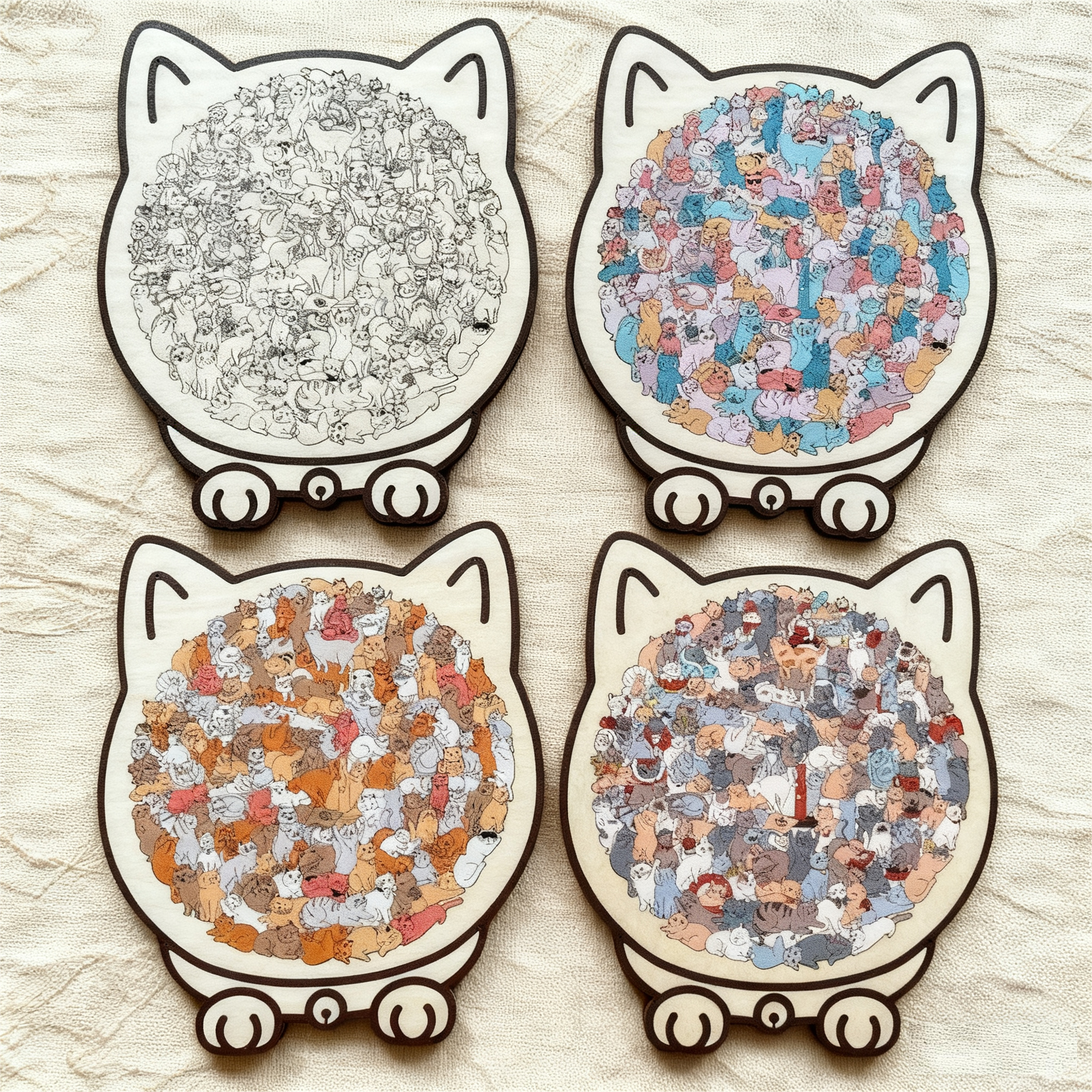 Cat Serenity Puzzle™ — Ontspan Direct met Elke Tevreden Klik en Gezellige Katvorm