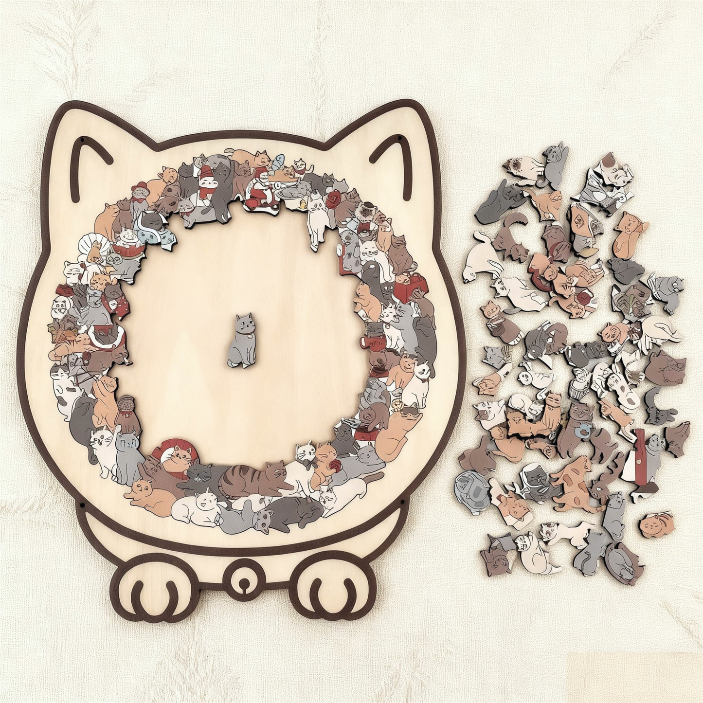 Cat Serenity Puzzle™ — Ontspan Direct met Elke Tevreden Klik en Gezellige Katvorm