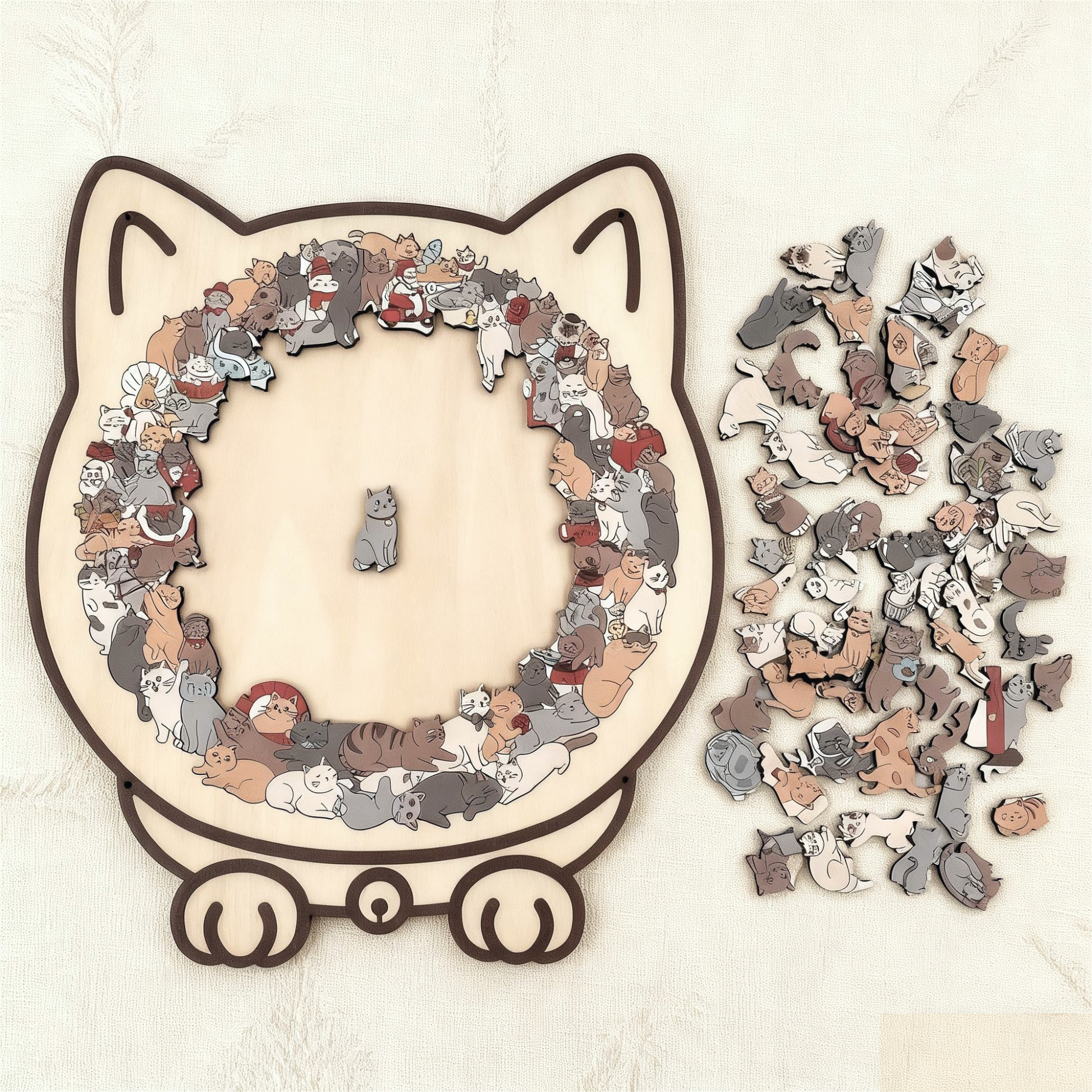 Cat Serenity Puzzle™ — Ontspan Direct met Elke Tevreden Klik en Gezellige Katvorm