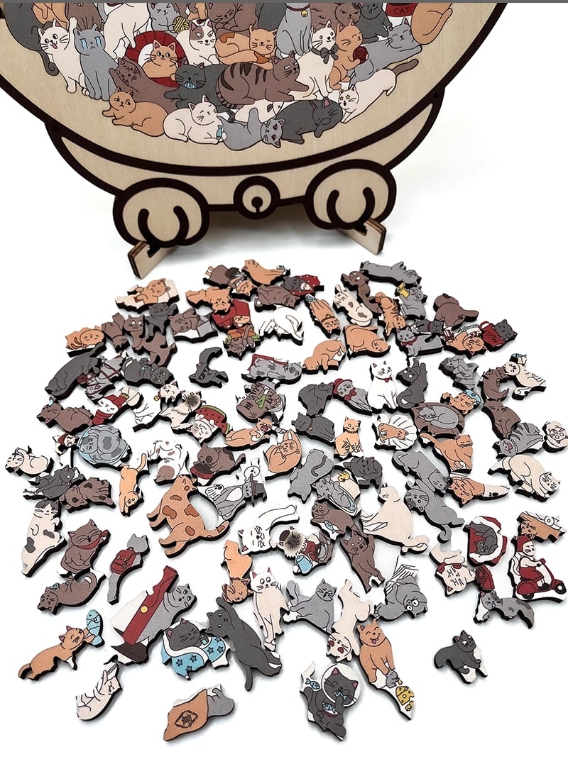 Cat Serenity Puzzle™ — Ontspan Direct met Elke Tevreden Klik en Gezellige Katvorm