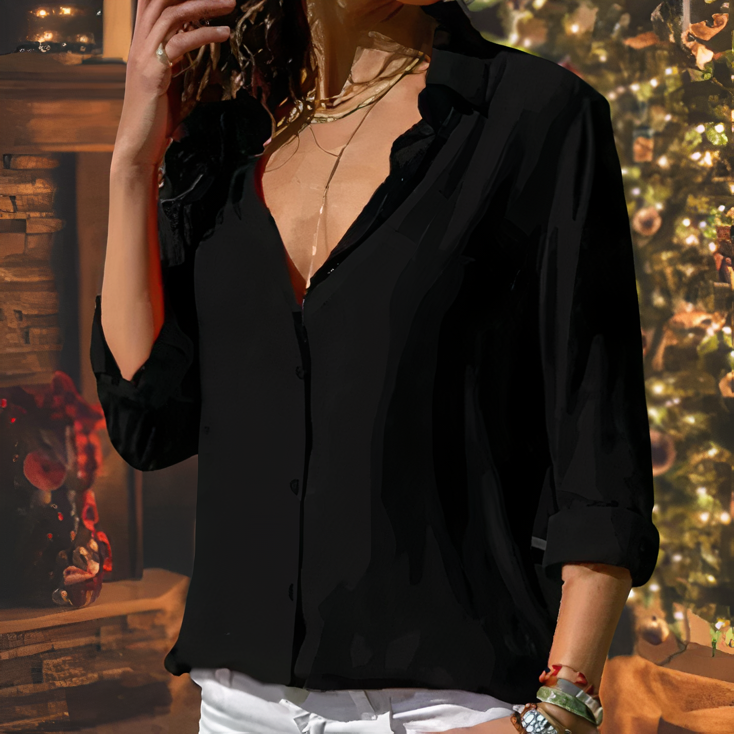 Cato | Elegante blouse in zijde chiffon voor vrouwen - Herfstcollectie