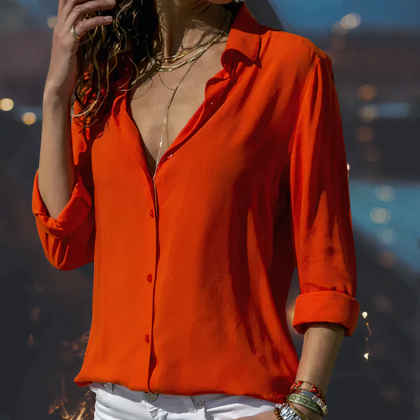 Cato | Elegante blouse in zijde chiffon voor vrouwen - Herfstcollectie