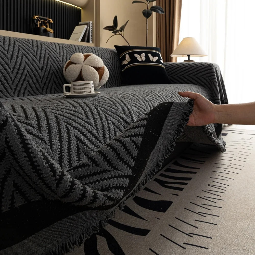 Chevron Haringbone Tassel Bankhoezen