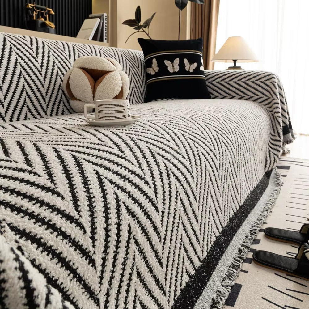 Chevron Haringbone Tassel Bankhoezen