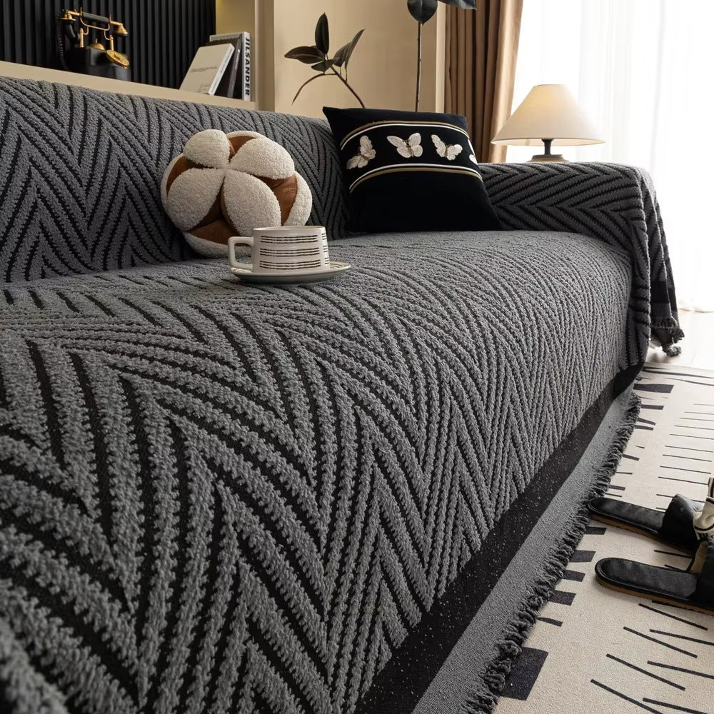 Chevron Haringbone Tassel Bankhoezen