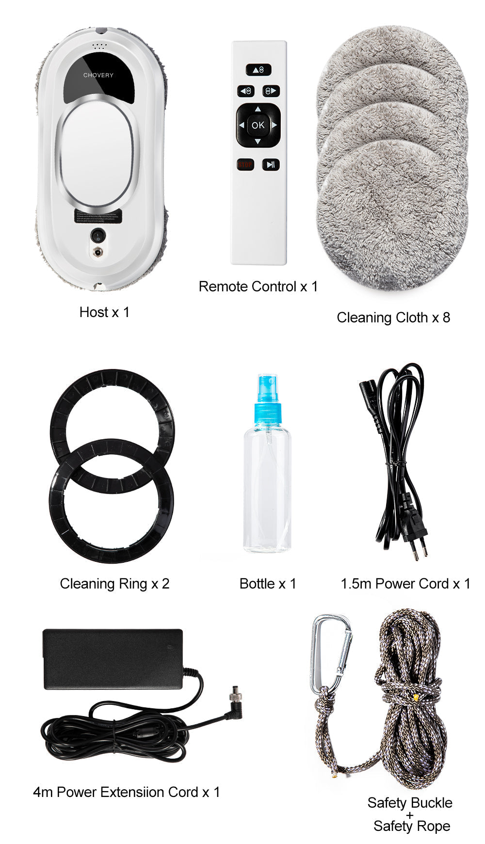 CleanBot Raamreinigingsrobot – Slim en Handsfree met Afstandsbediening voor Streeploze Ramen