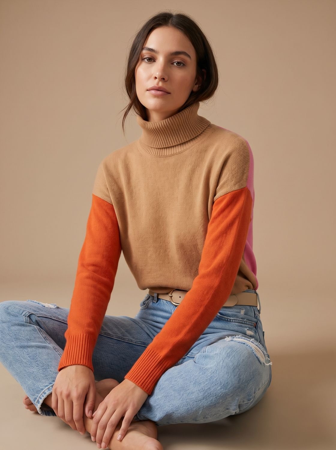 Colorblock coltrui voor dames met relaxte pasvorm