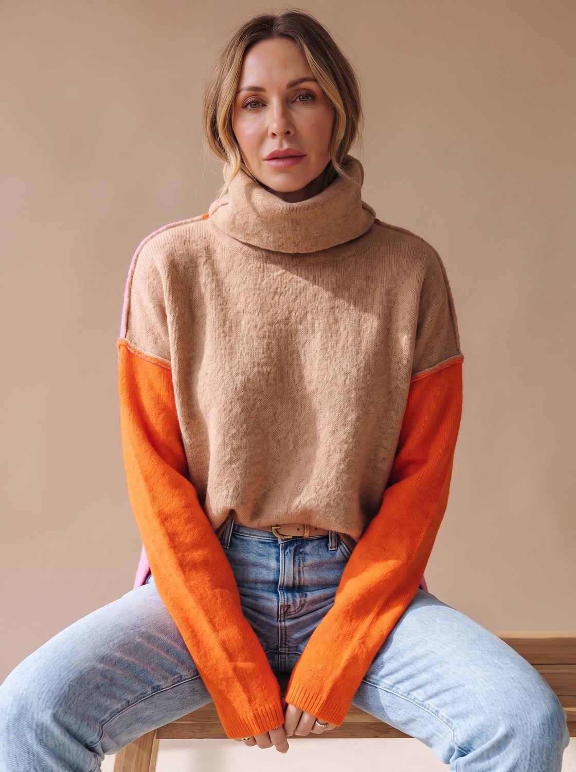Colorblock coltrui voor dames met relaxte pasvorm