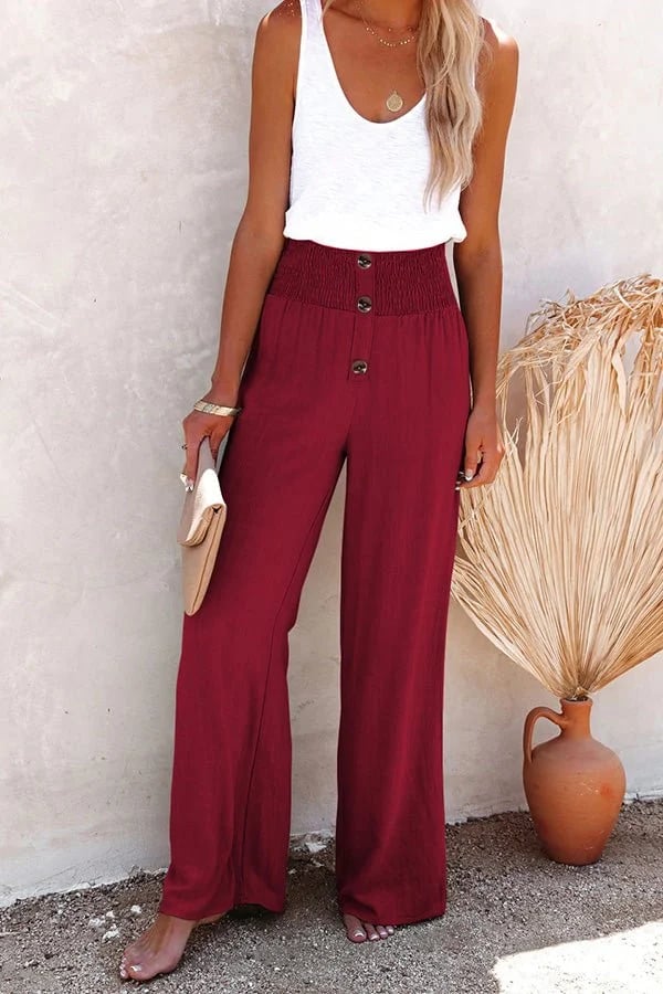 Comfortabele getailleerde pantalon met hoge taille voor dames