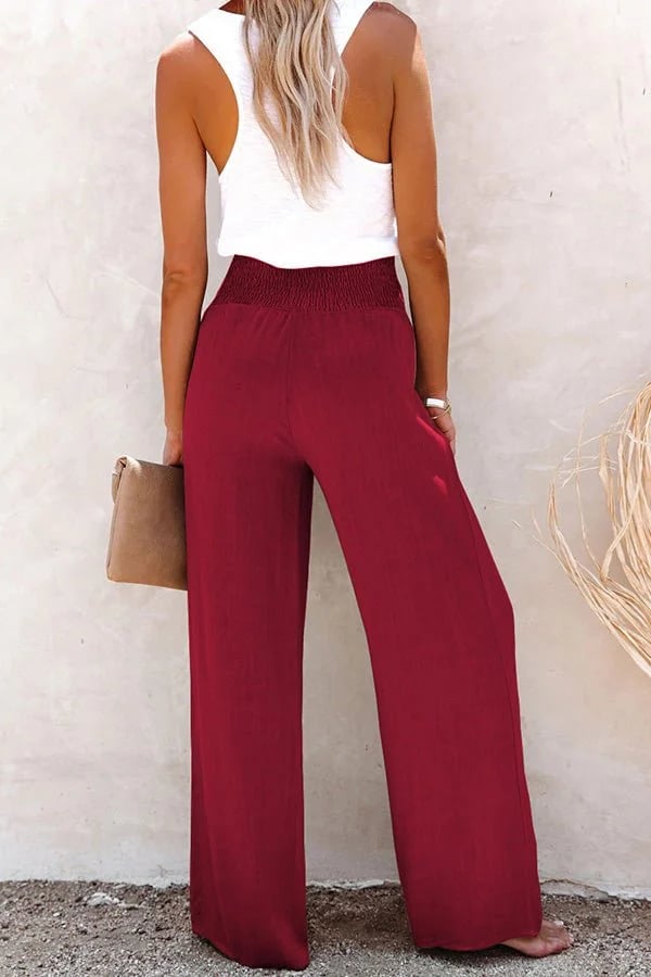 Comfortabele getailleerde pantalon met hoge taille voor dames