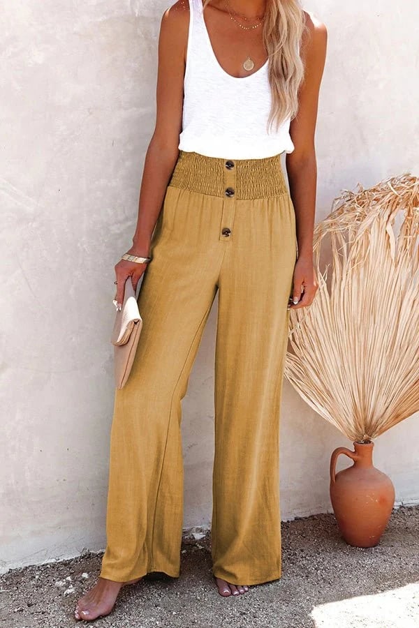 Comfortabele getailleerde pantalon met hoge taille voor dames