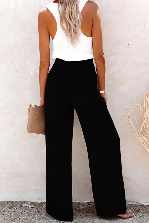 Comfortabele getailleerde pantalon met hoge taille voor dames
