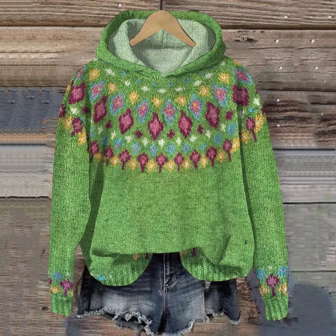 Comfortabele Noorse hoodie voor dames - Warme trui voor de winter