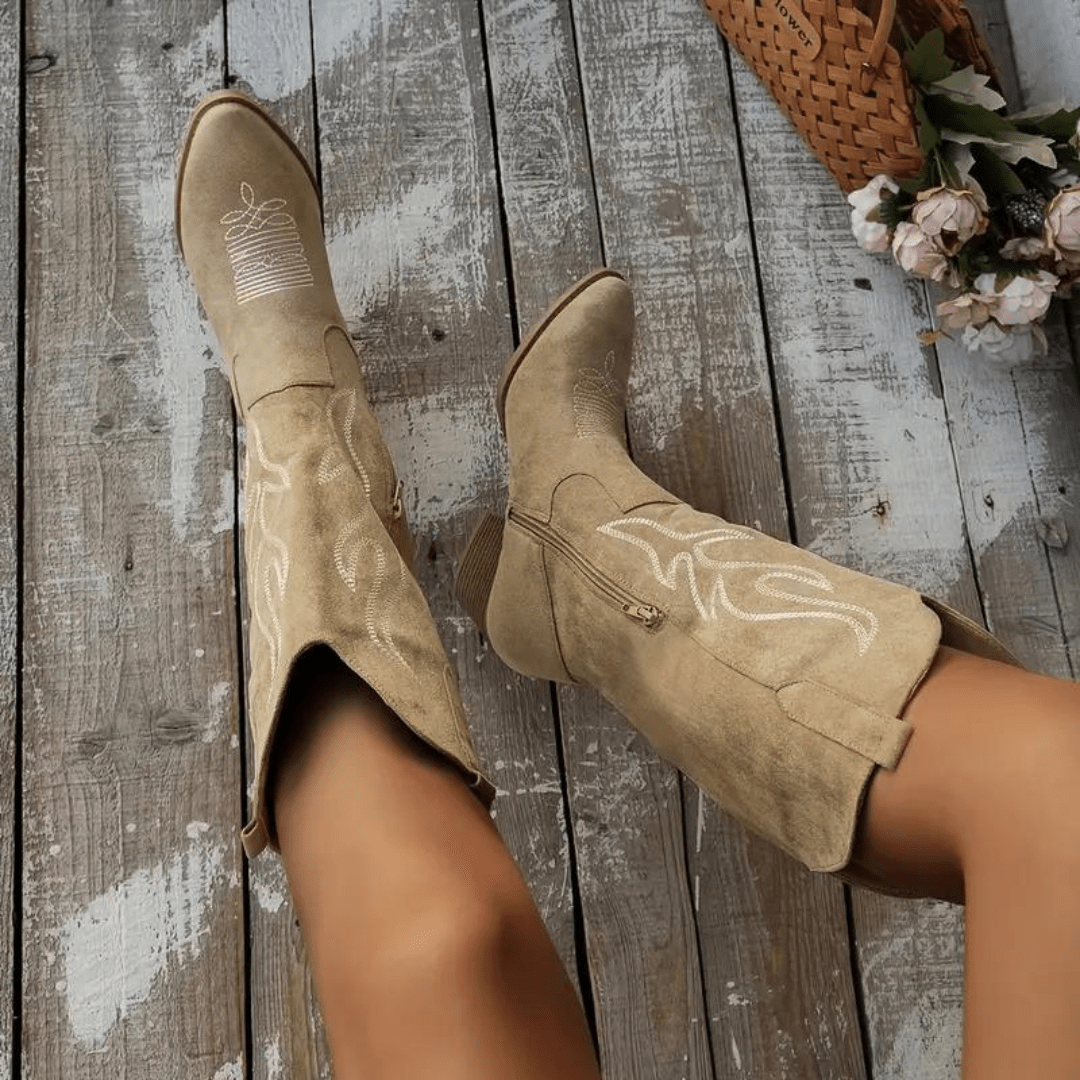 Dames Cowboylaarzen - Elegante Retro Westerse Stijl voor de Herfst